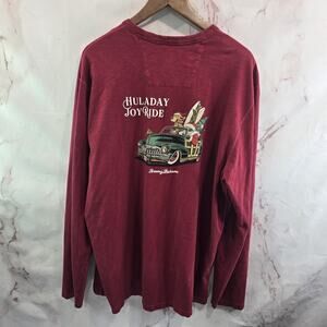 Tommy Bahama Christmas Shirt Mens Large Huladay Joy Ride Long Sleeve Holiday